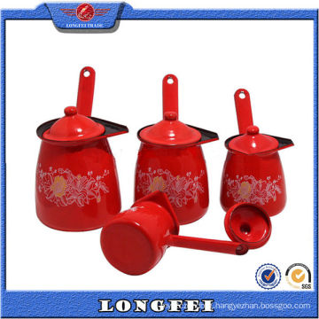 Red Color Enamel Coffee Warmer Can with Lid